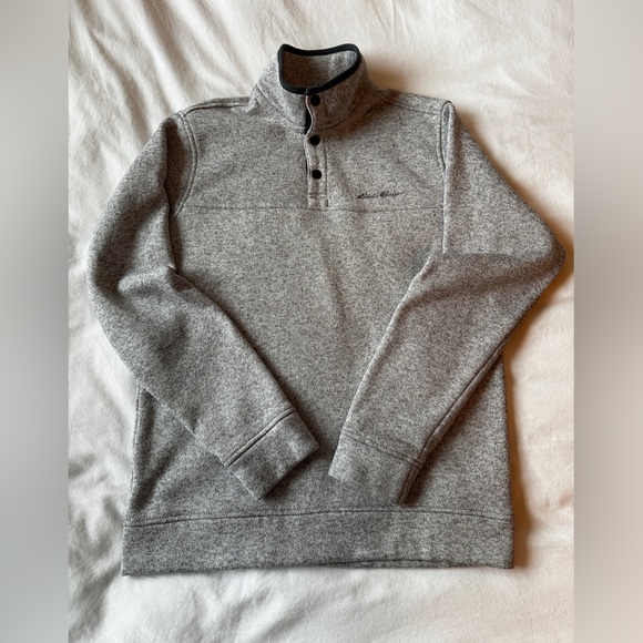 Eddie Bauer Men's Convector Snap Mock Sweater M Like New - Picture 6 of 11